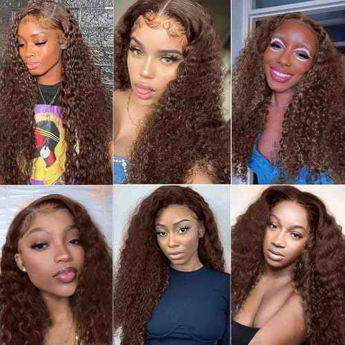 Color #30 Brown Bundles Human Hair Deep Wave 3 Bundles 32 32 32 Inch Unprocessed Brazilian Virgin Remy Light Brown Deep Wave Bundle Human Hair Extensions