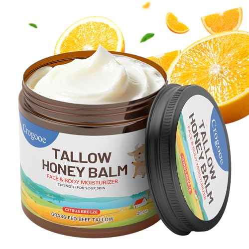 Beef Talow for Skin - 100% Grass Fed - Whipped Tallow and Honey Balm£¬Moisturizer Cream for Face & Body -Natural Organic Formula for Dry & Sensitive Skin (Citrus Breeze) (2 oz)