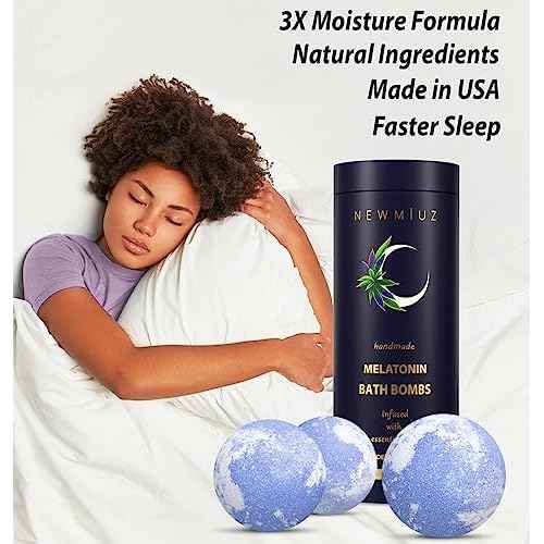 Sleep Well Bubble Bath Bombs Melatonin Infused Lavender Chamomile Essential Oils Luxurious Bath for Dry Skin Perfect Self Care Gifts for Women and Men