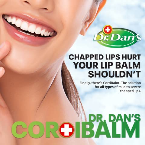 Dr. Dan's Cortibalm - 3 Pack - for Dry Cracked Lips - Healing Lip Balm for Severely Chapped Lips - Designed for Men, Women and Children -