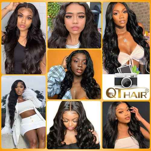 QTHAIR 16A Body Wave Human Hair Bundles (18" 18" 20",300g) 100% Unprocessed Body Wave Bundles Human Hair Brazilian Virgin Hair Weave Body Wavy Hair Extensions