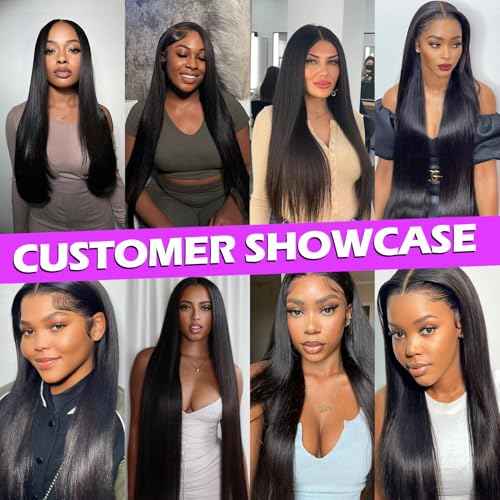 12A Human Hair Bundles 22 24 26 Inch Straight Bundles Human Hair 100% Unprocessed Brazilian Virgin Weave 3 Bundles Deals Thick & Tangle Free¡¦