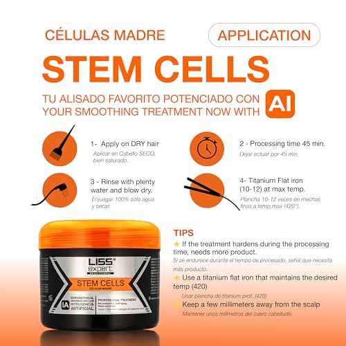 Liss Expert Stem Cells Smoothing Treatment ? Organic Keratin & Argan Oil ? Nanoplasty for Frizz-Free Repair & Shine ? Professional Straightening(250 ml-Shoulder Length)