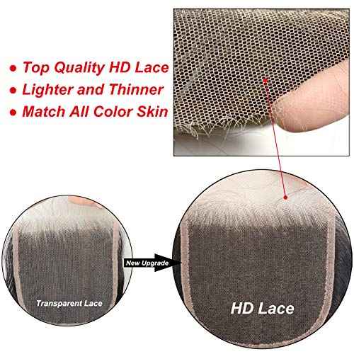 Luwigs 5x5 HD Lace Closure Human Virgin Hair Body Wave Pre Plucked Swiss Lace 5x5 Closure with Baby Hair Bleached Knots Natural Color Free Part