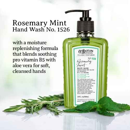 C.O. Bigelow Rosemary Mint Apothecary Duo Hand Care Gift Set, Hand Wash & Body Lotion, Liquid Soap & Moisturizing Lotion, Set of 2, 10 Fl Oz