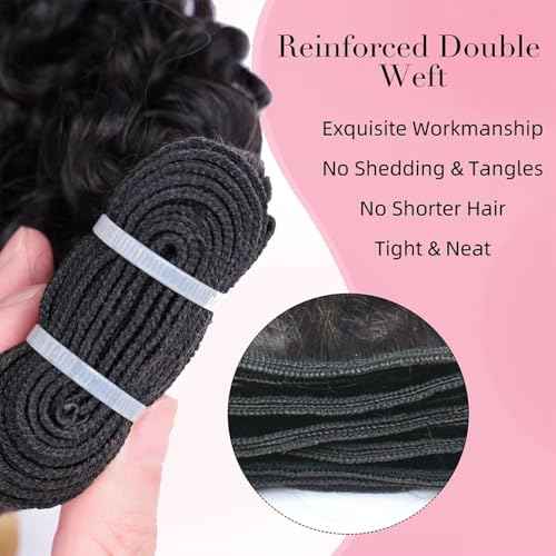 PerisModa 15A Raw Burmese Curly Bundles 100% Human Hair Bundles Pix Curly Bundles Unprocessed Human Hair Extensions 26 Inches 1PC 100% Unprocessed Virgin Water Wave Hair For Women Natural Black