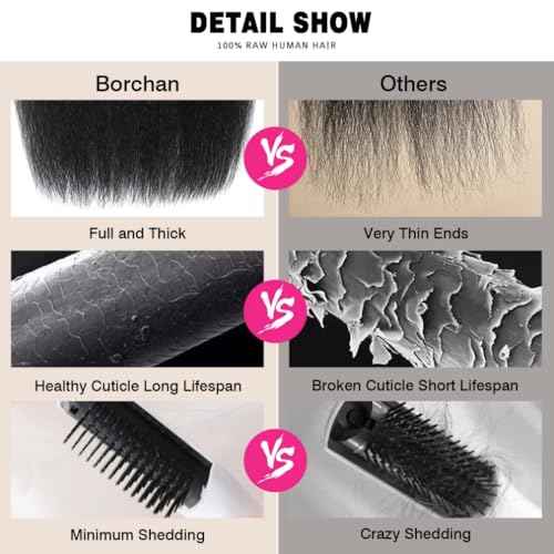 Borchan Kinky Straight Bundles Human Hair 4 Bundles 14 16 18 20 Inches 100% Unprocessed Brazilian Yaki Straight Hair Bundles Virgin Remy Kinky Curly Bundles for Black Women