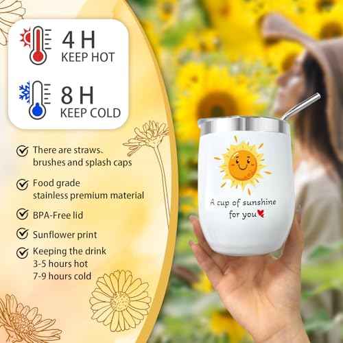 Birthday Gifts for Women, Sunflower Self-Care Package, Sending Sunshine Get Well Gifts for Women, Her, Sister, Mom, Best Friends, Unique Spa Basket Perfect for Christmas, Valentine's, Mother's Day