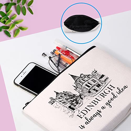 Edinburgh Surprise Trip Gift Edinburgh Weekend Break Away Gift Scotland Trip Gift Edinburgh Scotland Souvenir Travel Zipper Makeup Bag (Good Idea Edinburgh Bag)