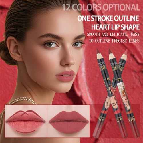 12PCS Lip Liner Pencils Set Pack for Shaping & Sculpting Lips, Modifieddark Lip Color Lipsticks,Long-Lasting Waterproof Lipsticks. (03, Color)