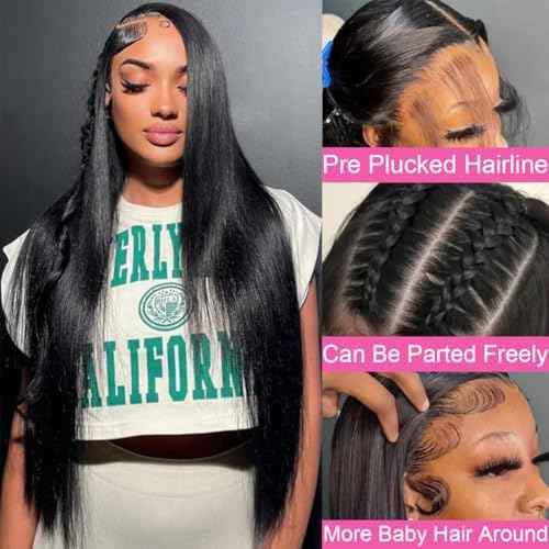 BELE 13x4 Lace Front Wigs Human Hair 22 Inch 200% Density Pre Plucked Brazilian Virgin Straight Skinlike Real Hd Lace Frontal Wigs Human Hair Glueless Straight Lace Front Wigs for Women