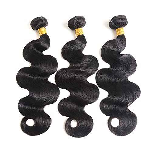 12A Brazilian Body Wave Human Hair 3 Bundles 18 20 22 Inch 100% Unprocessed Brazilian Virgin Human Hair Weave Bundles Body Wave Hair Extensions Natural Color
