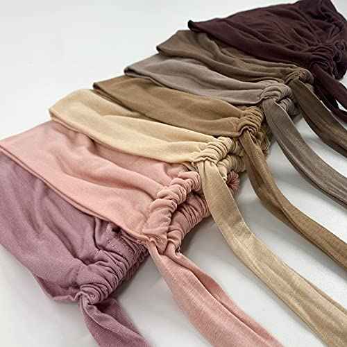 Hophor Bonnet Hair Wrap for Sleeping, 2 Pcs Adjustable Women Men Sleep Cap Slouchy with Adjustable Strap Curly Hair Head Scarf Night Caps(Pink+Light Khaki(2pcs))