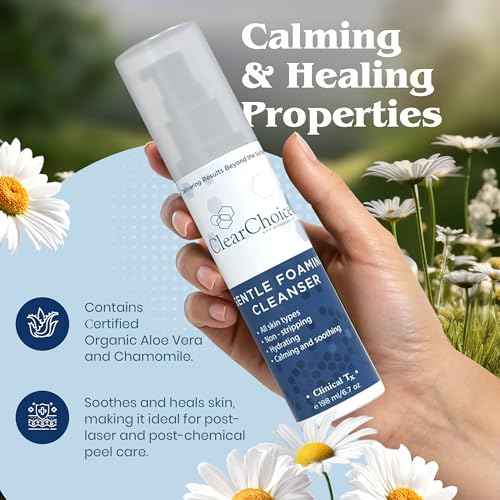 Clear Choice Gentle Foaming Cleanser 6.7oz ? Soap-Free, SLS-Free Face Wash for Sensitive, Acne-Prone Skin ? Restores pH Balance, Removes Makeup, Ideal for Post-Peel and Post-Laser Care