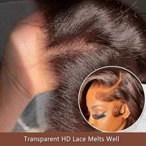 GOLFMAX Body Wave Lace Front Wigs Human Hair Chocolate Brown Lace Front Wig Human Hair 13x6 Transparent Lace Front Wigs Human Hairs Wigs For Black Women 4# Brown Wig 24 Inch
