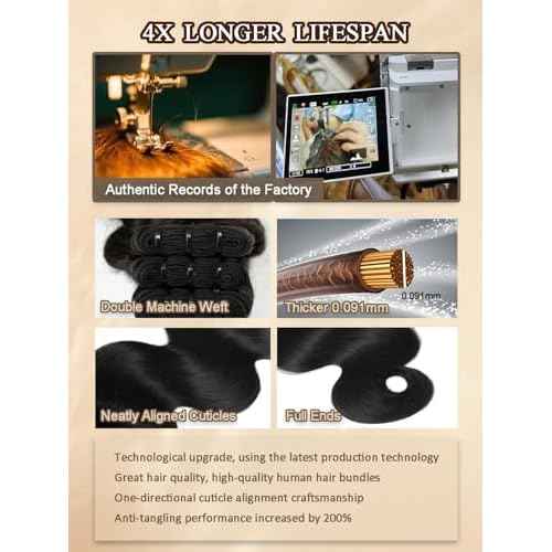 16A Raw Indian Human Hair Bundles 22 Inch Thick Raw Body Wave Bundles Human Hair Weave,4X Lifespan,100% Unprocessed Cuticle Aligned,Reusable Multiple Washes Keep Texture Silky Soft (Natural Black)