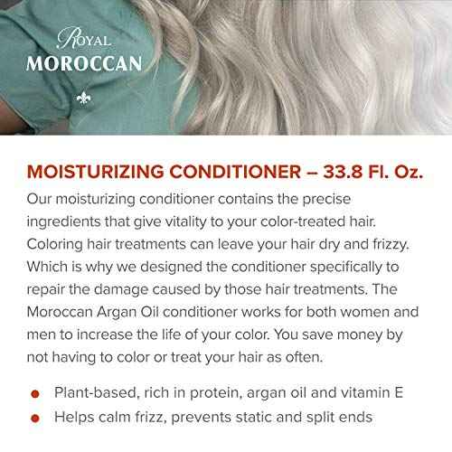 Royal Moroccan Moisturizing Conditioner Hair Products - Moisturizing Conditioner For Dry and Colored Hair 1000 ml 33.8 fl.oz, Base of Moroccan Argan oil, For color ? Treated Hair, Frizzy Hair.