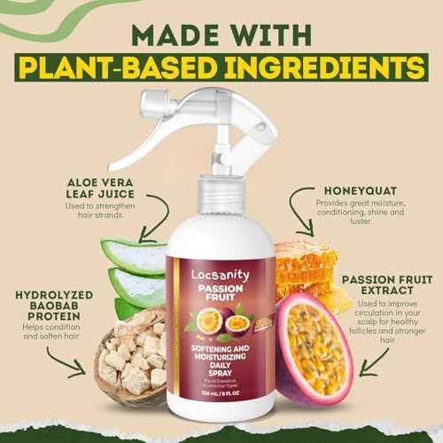 Locsanity Daily Moisturizing Spray for Dull, Dry Locs ? Passion Fruit Hair and Scalp Moisturizer for Dreadlocks, Sisterlocks, Microlocks, Braids to Control Oil and Frizz (8 fl oz)