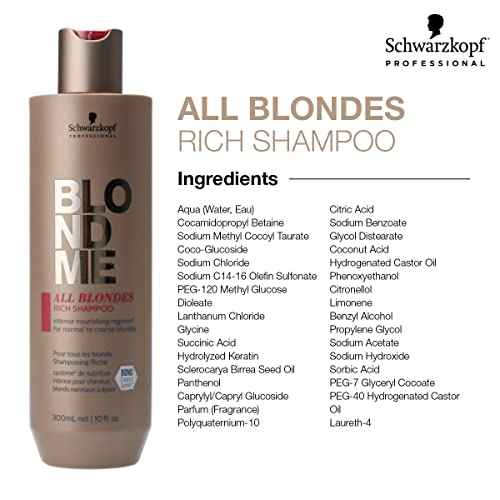 BlondMe All Blondes Rich Shampoo ? Nourishing and Hydrating Rich Regimen ? Moisturizing Shampoo for Normal to Coarse Color Treated and Natural Blonde Hair