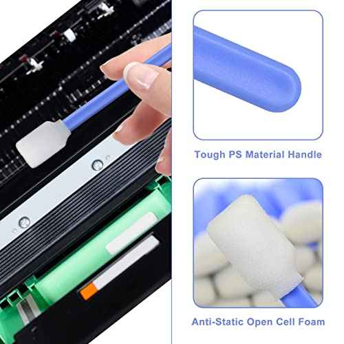 (100pcs) 5.11" Square Rectangle Foam Cleaning Swab Sticks-Blue