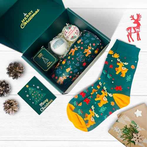 Christmas Gifts for Women 2025 Secret Santa Gifts for Women, Unique Christmas Gift Basket, Xmas Gift Set for Mom, Coworkers, Teacher, Sister, Wife, Best Friend Box White Elephant Christmas Tumbler