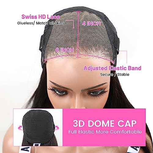 BLY 6x4 HD Lace Glueless Bob Wig Human Hair Ready to Wear and Go Short Bob Lace Pre Cut Wig Afro Kinky Curly 4C Hair 16 Inch for Women Pre Plucked Natural Black Color
