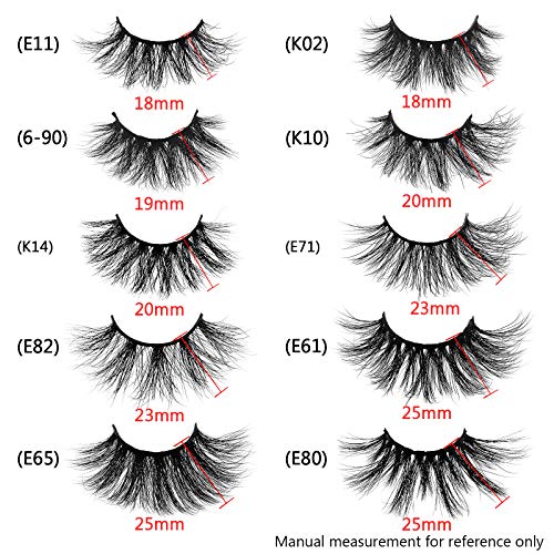 GOO GOO 3D Mink Eyelashes, 13mm to 25mm 20 Styles Multipack Fake Eyelashes Wholesale Bulk Eyelashes Reusable Handmade Siberian Mink False Eyelahses for Women