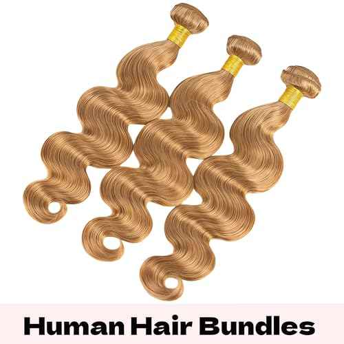 Honey Bundles Brown Human Hair Body Wave 16 18 20 Inch Body Wave Human Hair Weave 3 Bundles Silky Hair Bundles Brazilian 3 Bundles Human Hair Extensions for Women Deals 27 Color Bundles