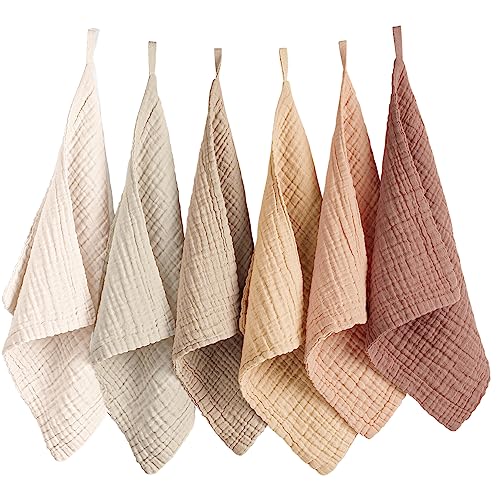 Konssy 6 Pack Face Cloths, Soft Wash Cloth for Washing Face, Cotton Face Towels for Sensitive Skin Women Facial Makeup Remover Reusable Absorbent Washcloths £¨11 x 11 Inch£©