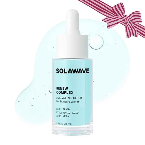 Solawave Renew Complex Red Light Therapy Activation Serum for Face & Neck | Pairs with LED Facial Wand Device | Hydrates & Plumps the Skin | Blue Tansy, Aloe Vera, Hyaluronic Acid (1 Oz)