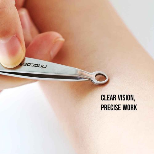 [Premium Hand-Made] Round tip Tweezers, 316 Surgical-Grade Stainless Steel for Safety, Precision tweezers, hair tweezers for plucking, Facial Hair Tweezers for Men & Women, Trim Tweezers