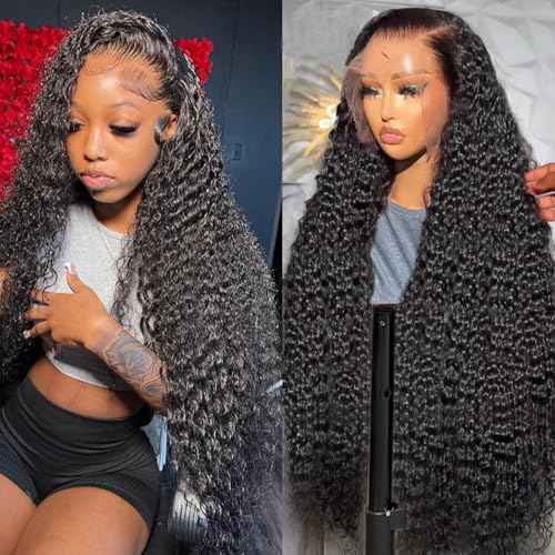 Lemoda Water Wave 13x6 HD Lace Front Wigs Human Hair Pre Plucked 26inch 13x6 Deep Wave Lace Front Wigs 180% Density Curly Wig Brazilian Virgin 15A Water Wave Human Hair Wig For Black Women