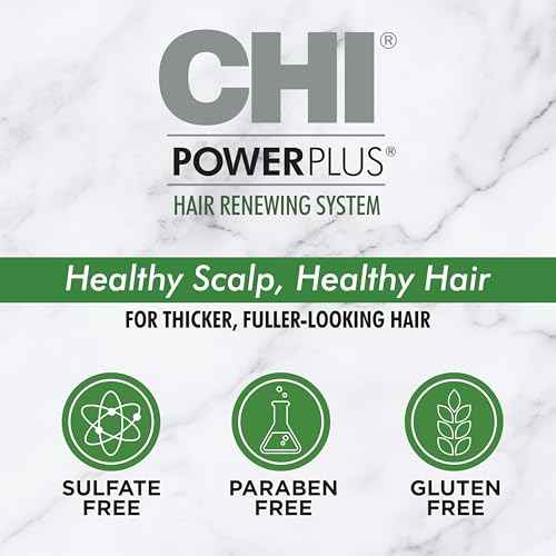 CHI Power Plus Step Exfoliate Shampoo 32oz Power Plus Step 2 Nourish Conditioner 32oz and Power Plus Step 3 Revitalize Vitamin Hair Scalp Treatment 3.5oz fluid_ounces, 12 Fl Oz