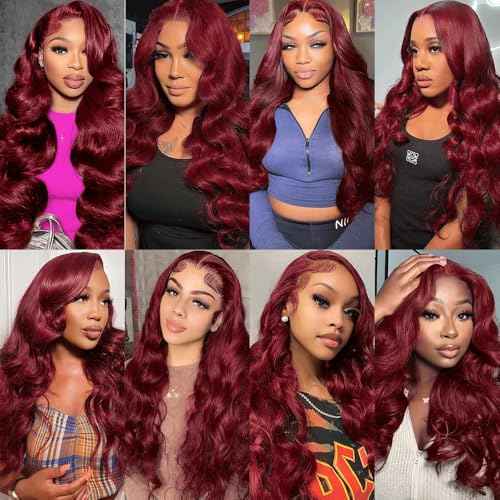 Red Bundles 99J Body Wave Human Hair Bundle Brazilian Unprocessed Virgin Hair 99J Burgundy 3 Bundles 18 20 22 Inch Wine Red Body Wave Bundle Hair Extensions