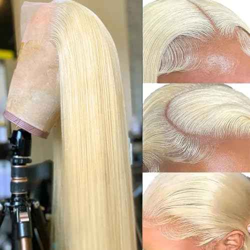 ORIGEN 613 Blonde 13x6 Lace Front Human Hair Wig Pre Plucked Straight HD Frontal Glueless Wigs with Baby Hair for Black Women 180% Density 22 Inch