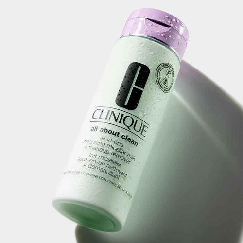 Clinique 3-Step All About Clean All-in-One Cleansing Micellar Milk + Makeup Remover With Glycerin + Vitamin E, 6.7 Fl Oz