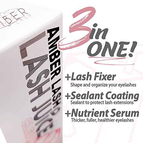 Lash Juice by Amber Lash, 3-in-1 Coating Essence and sealant for Eyelashes with Extensions and or Lift Perm, Protect and Nourish to Promote Healthy Eyelash 10ml / 0.34 fl oz Total(Double Take)