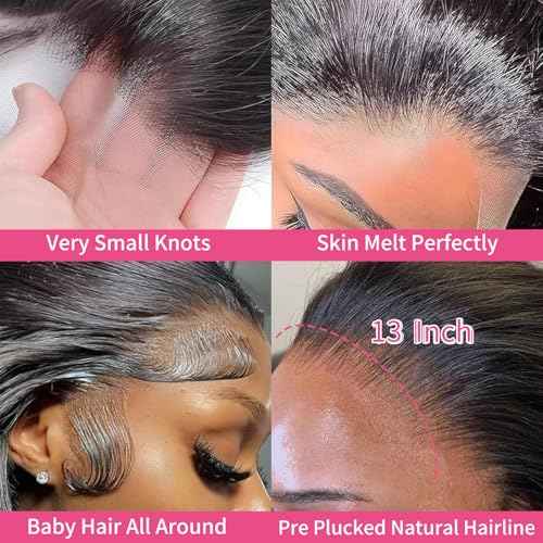 28 Inch 13x6 Body Wave Lace Front Wigs Human Hair Pre Plucked Glueless Wigs Human Hair 200% Density HD Lace Frontal Wigs Human Hair Pre Plucked for Women