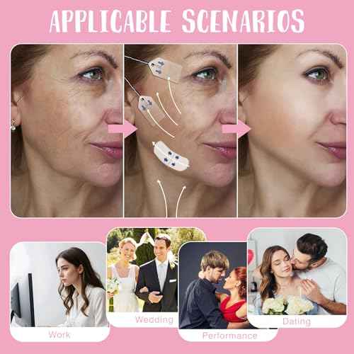 Face Lift Tape Invisible + Neck Tape Lifting Invisible ? Face Tape for Cheeks, Jawline & Eyebrows, Instant Anti-Wrinkle Lift, Hollywood Secret (black2)
