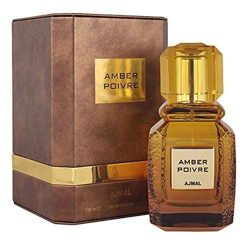 Ajmal Amber Poivre Eau De Parfum For Men & Women 3.4 Oz / 100 ML - Long Lasting Fresh Spicy Fragrance - Made In Dubai