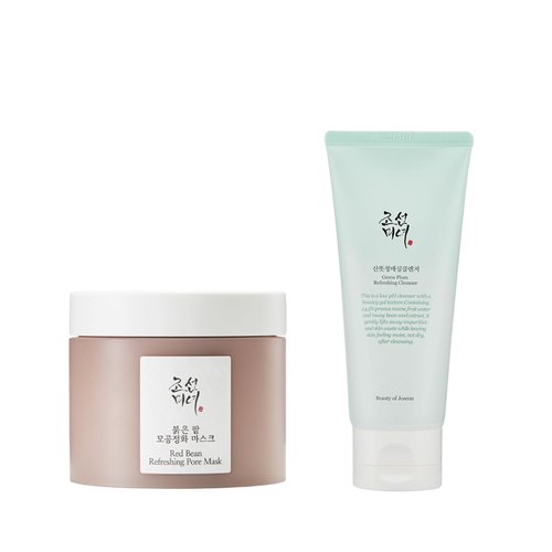 Beauty of Joseon Red Bean Refreshing Pore Mask with Green Plum Refreshing Clanser