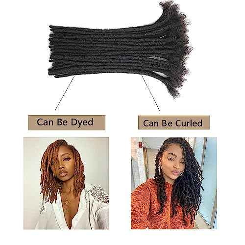 Loc Extensions Human Hair 4 Inch 0.6cm 100 strands Locs Extensions Real Human Hair Natural Black for Women Men 100% Full Handmade Permanent Dreadlock Extensions Human Hair An Be Dyed Bleached Curled