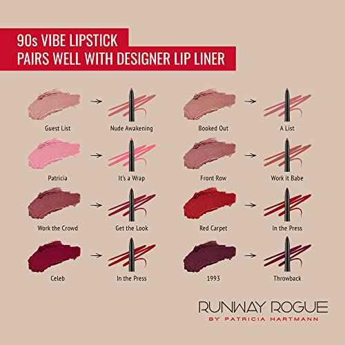 Runway Rogue 90s Vibe Lipstick Trio, Moisturizing Matte Lipstick Set, (¡®Patricia¡¯, ¡®Front Row¡¯, ¡®Booked Out¡¯)
