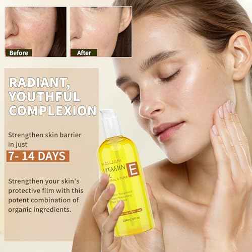 MAYJAM Organic Vitamin E Oil 50,000 IU for Skin, Pure & Natural Vitamine oils for Scars Hair, Face, Nail, Scalp Bath and Body Oil, Tocopherol to Repair Damaged Skin, Moisturizing Dry Skin, 8 Fl Oz