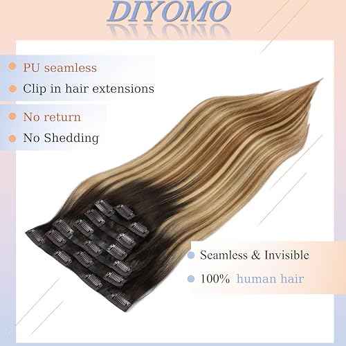 human hair clip in extensions 120g 7pcs PU Clip seamless clip in hair extensions human hair 14Inch P216 Dirty Blonde to Caramel Blonde