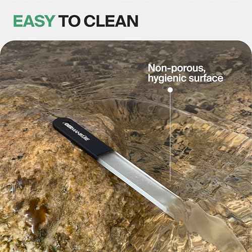 GERMANIKURE Czech Crystal Glass Nail File 6 Pack in Suede Leather Case - Professional Manicure & Pedicure Products for Smooth Easy Shaping of Natural Nails