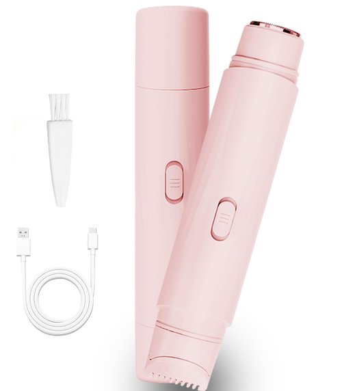 New Electric Bikini Trimmers for Women, Travel Razors, Glowhave Double Headed Shaver, Body Hair Trimmer, Rechargeable Painless Professional Shaver, Suitable for Underarms, Legs, Arms,Face (Pink)