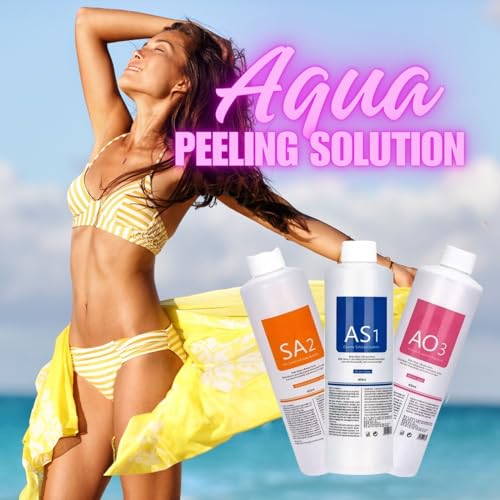 Professional Hydro Peeling Solution for Hydrodermabrasion Machines ? Bubble Solution for All Skin Types (AS1, SA2, AO3) ? Deep Cleansing, Hydration, and Anti-Aging
