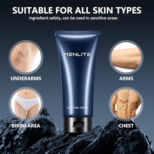 Hair Remover Body Cream, Quick and Easy Skin Friendly Hair Remover for Men & Women, Suitable for Arms Legs Chest and Public Area, Painless, Soothing(Grey, 3.38 Fl Oz (Pack of 1))