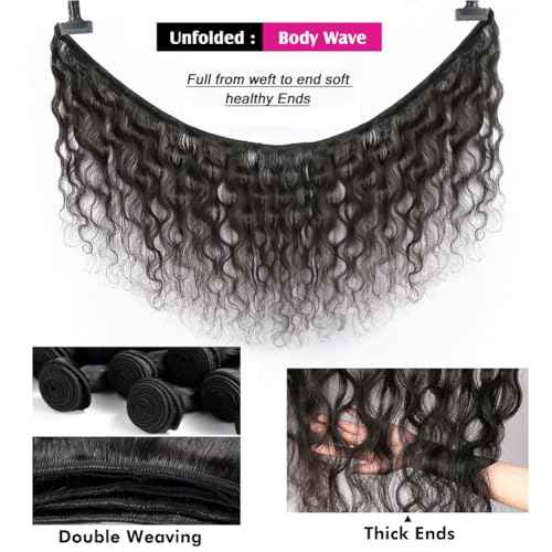 YISEA Human Hair Bundles Body Wave 4 Bundles 12A Brazilian Hair£¨20 18 16 14£©inch Body Wave Virgin Hair Natural Black Bundles Unprocessed Remy Human Hair Weaves Brazilian Hair Extensions
